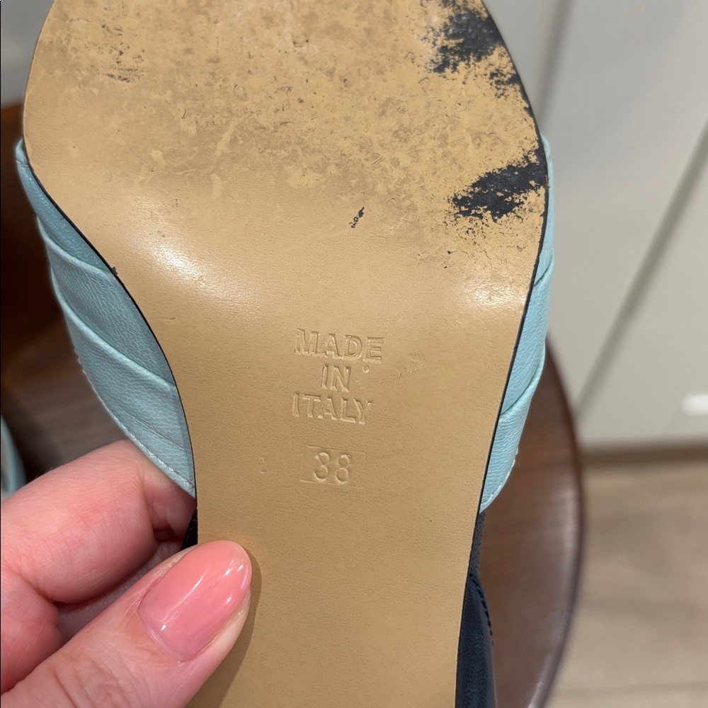 Elegant Black and Blue Heels by Lancaster - Picture 2 of 4